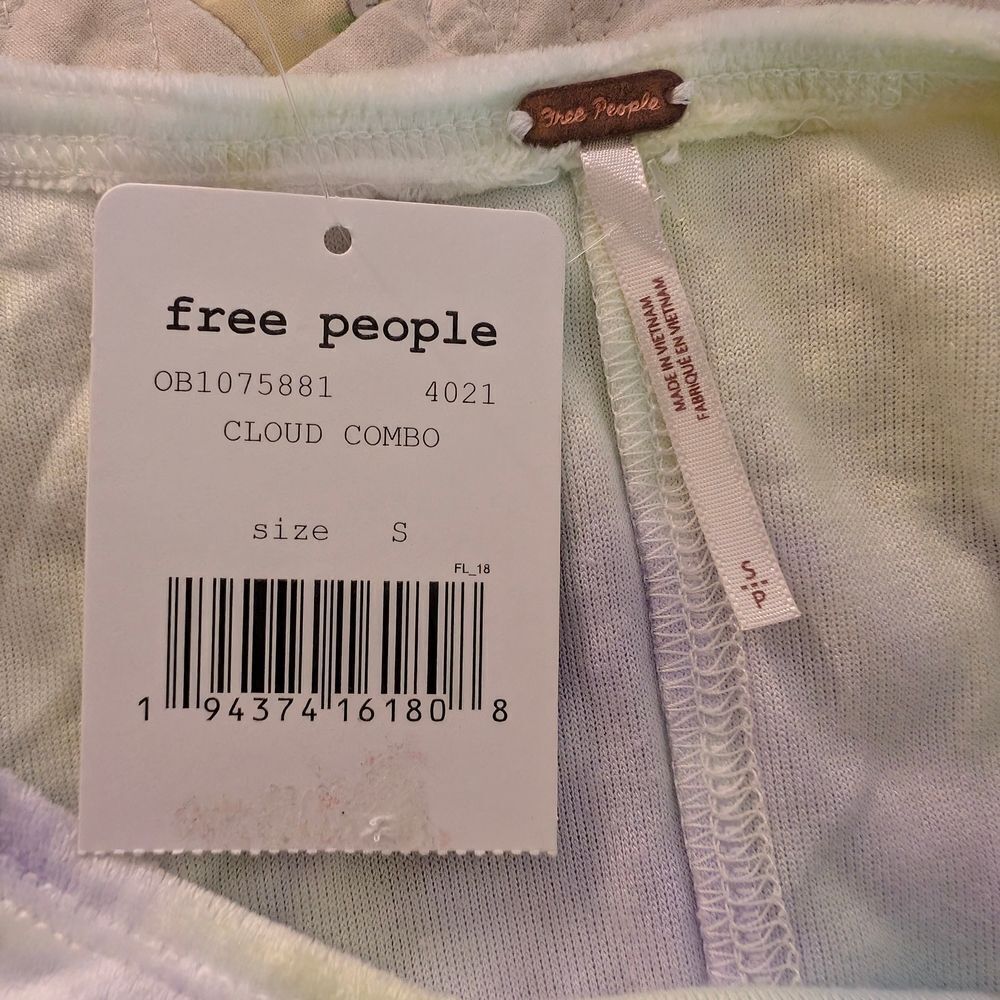 NWT Free People Dreamy Yellow and Purple Fitted Tee - Picture 5 of 6
